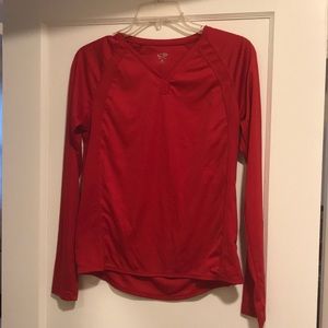 Red long sleeve exercise top